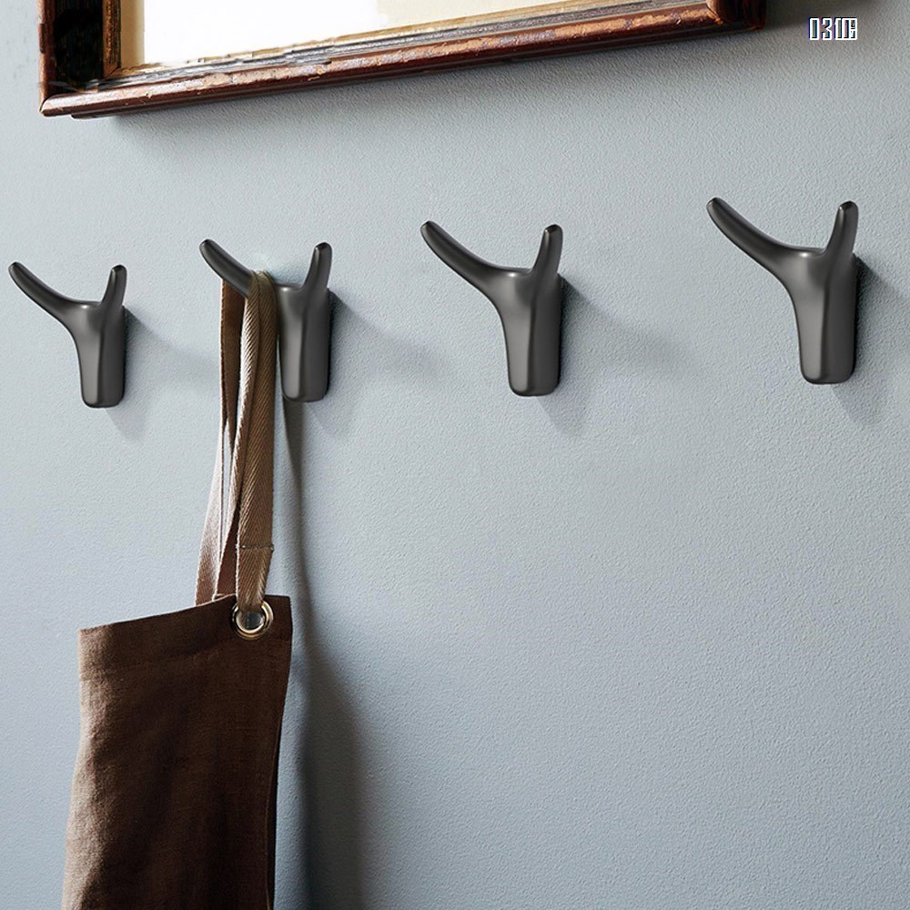 Nickel drawing Deer Head Coat Hooks - 2.5 inch Faux Taxidermy Animal Head Wall Decor - Handmade Farmhouse Decor - Rustic Wall Decor