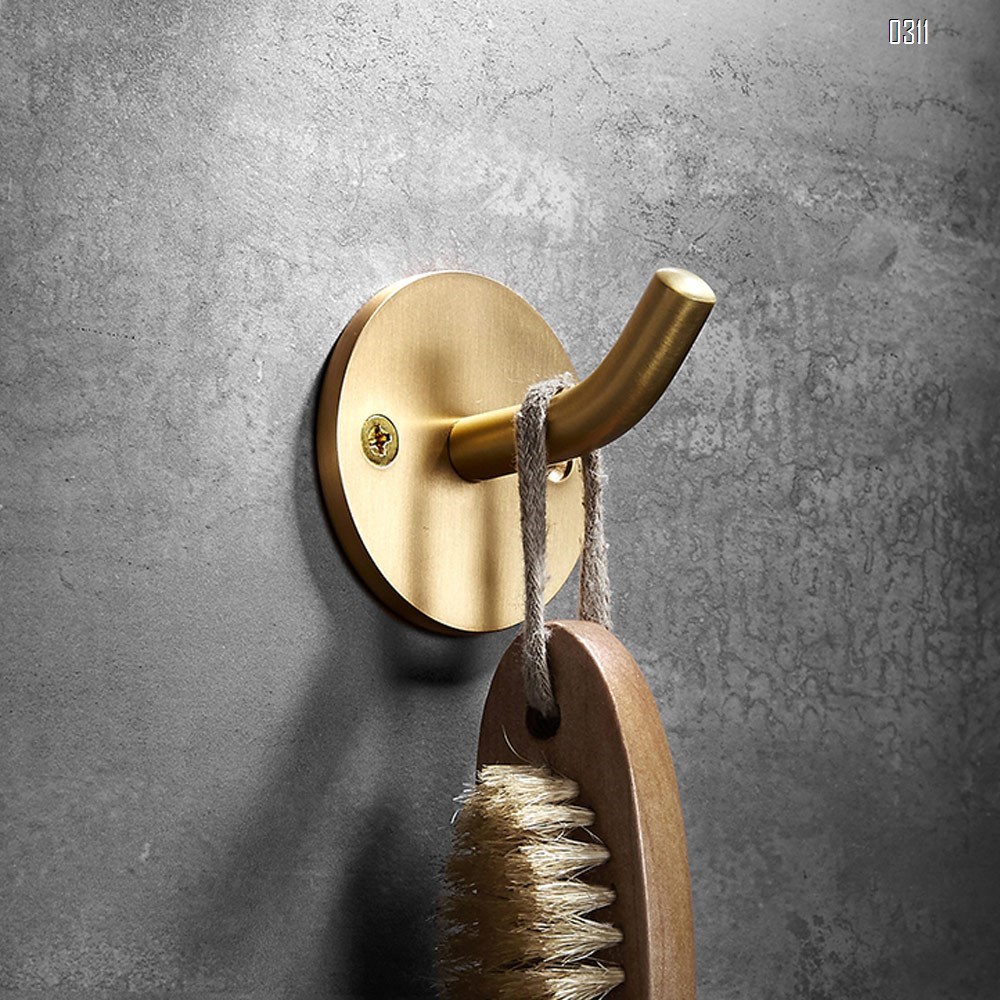 Solid Brass Coat Hook Towel Robe Clothes Hook for Bath Kitchen Garage Heavy Duty Wall Mounted