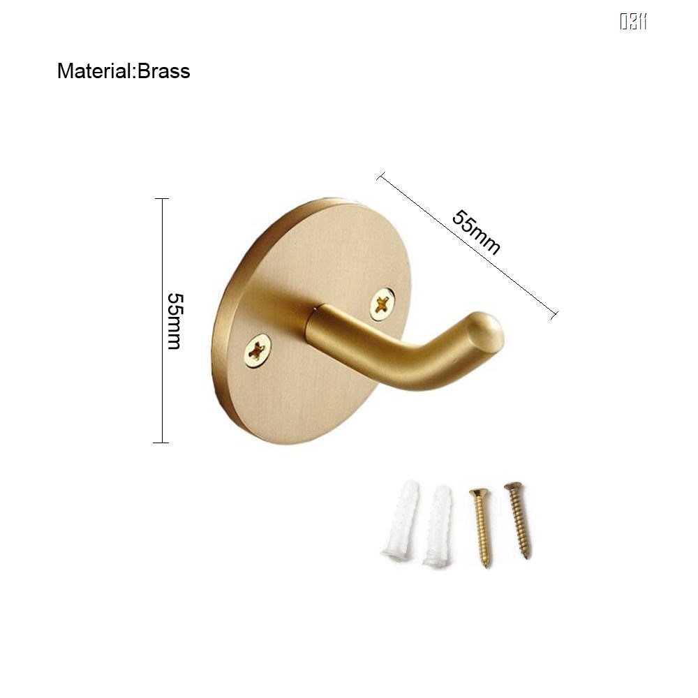 Solid Brass Coat Hook Towel Robe Clothes Hook for Bath Kitchen Garage Heavy Duty Wall Mounted
