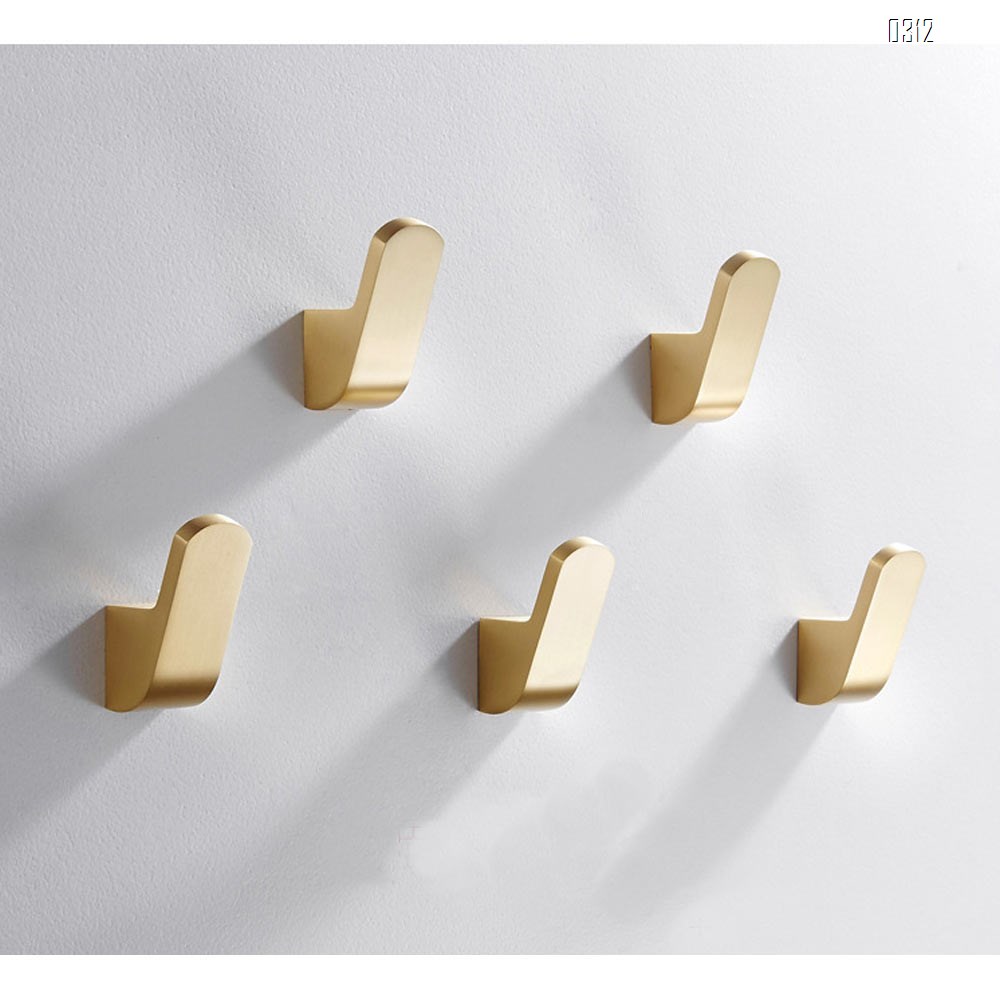 Small Home Brass Bath Towel Hooks Super Heavy Duty Wall Mount Brass Finish Hook, Fit for Bedroom,Living Room, Bathroom and Fitting Room, Office