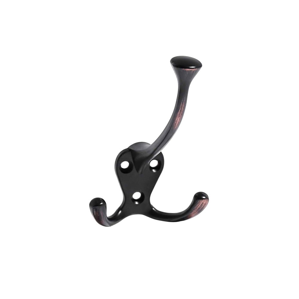 Black Wire Heavy Duty Wall Mounted Hook Hardware Tri Prong Retro Coat Hooks Retro Hooks for Coat, Scarf, Bag, Towel, Key, Cap, Cup, Hat