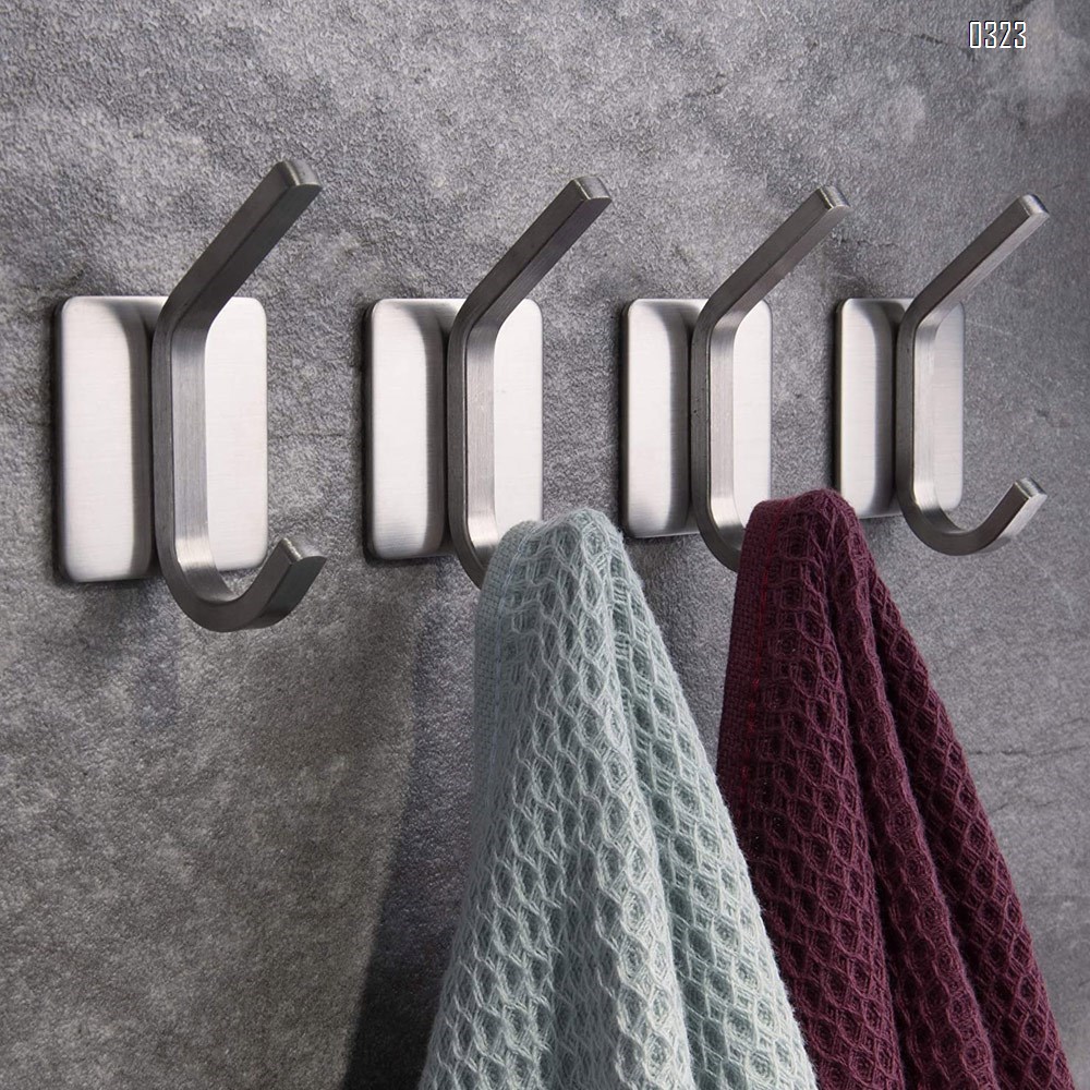 Towel Hook/Adhesive Hooks - Wall Hooks for Hanging Bathroom Stick on Hooks 304 Stainless Steel Brushed