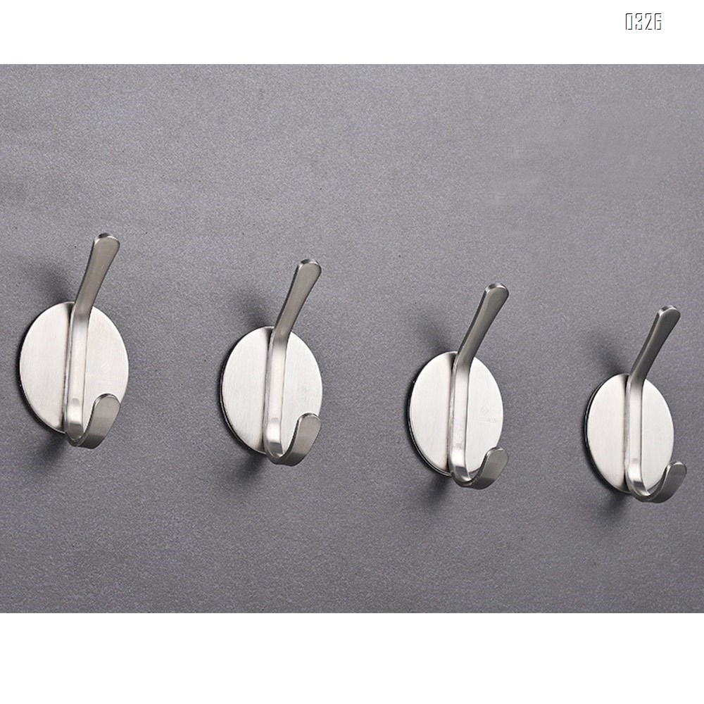 Oval hook 304 stainless steel strong adhesive creative hole free household nail free multifunctional bathroom coat hook