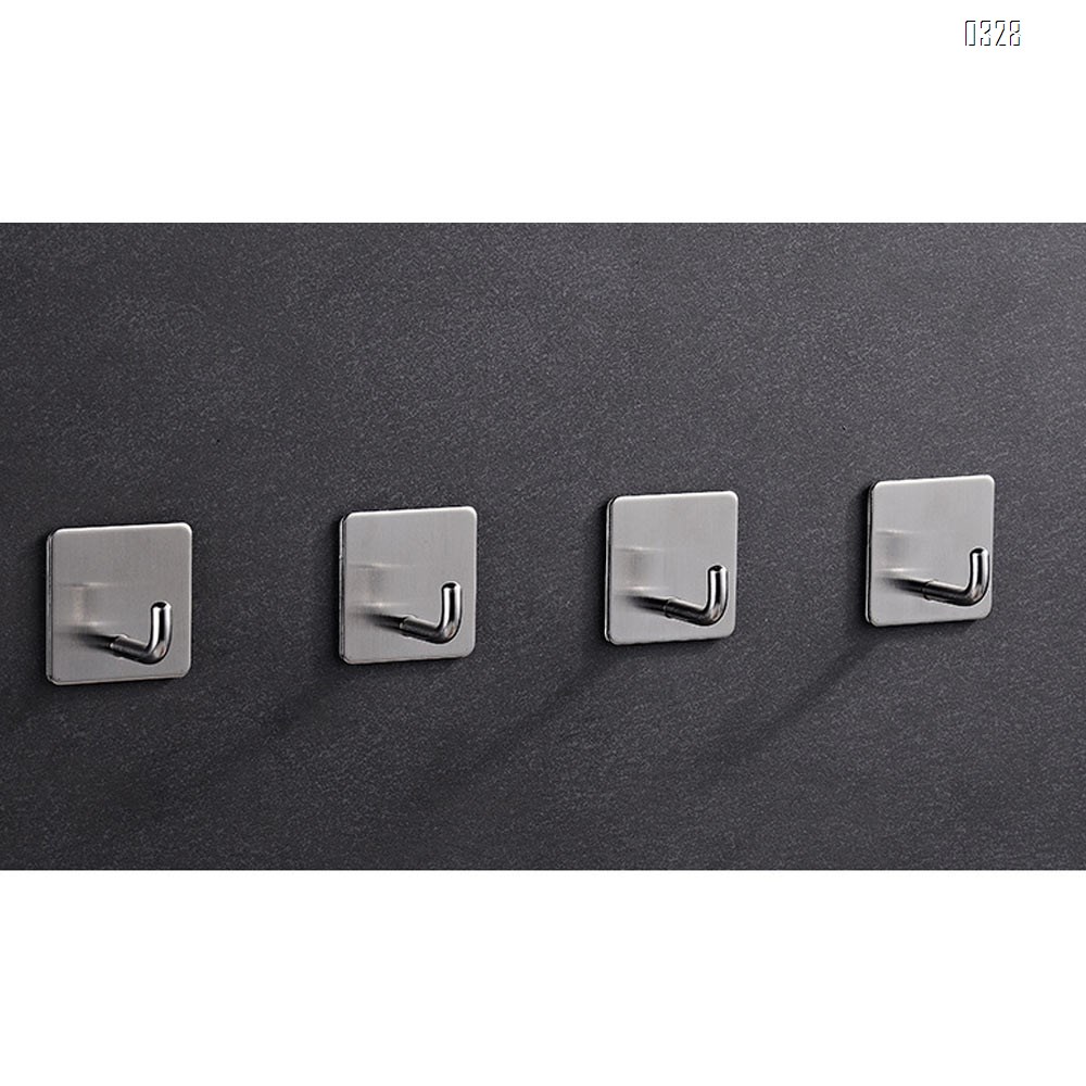 Adhesive Hooks Heavy Duty Stainless Steel Wall-mounted Hanger, Bathroom Office Wall Hook, for Hanging Shower Sticky Hook