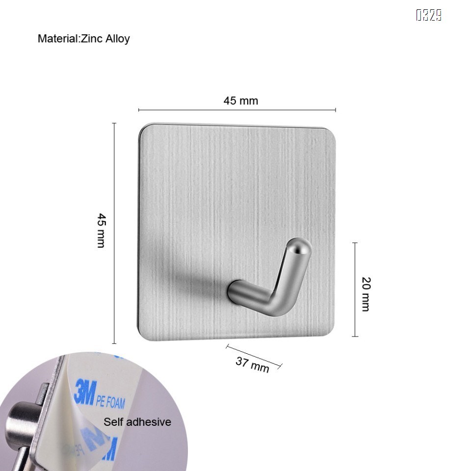 Self-Adhesive Towel Hooks, Wall Hooks, Key Holders, Non-Drill Hanging Solution, for Office/Kitchen/Bedroom/Bathroom, Anti-Fingerprint Stainless Steel 304