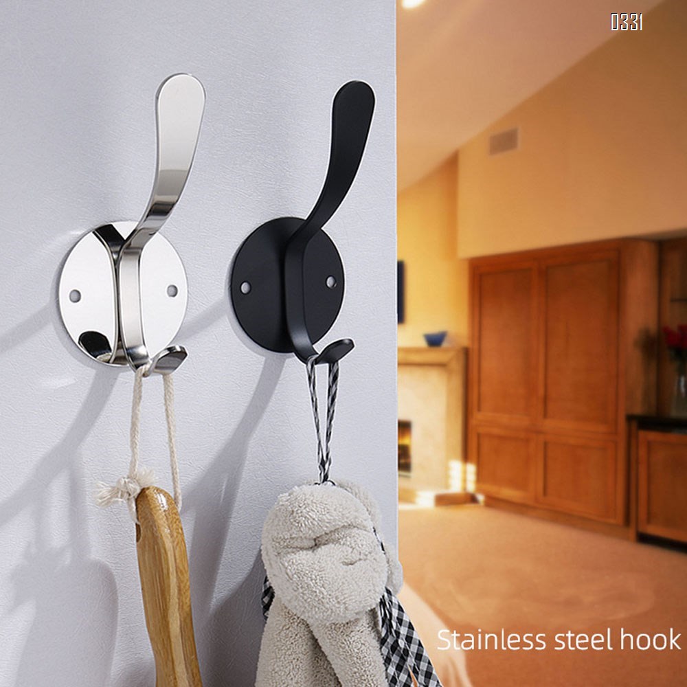 Black Clothes Hooks of Decorative Wall Mounted Stainless Steel Hooks Wall Hooks Single Hook for Home Towel Backpack Coat Hat Hang Living Room Bedroom Door Bathroom Wall Hangers