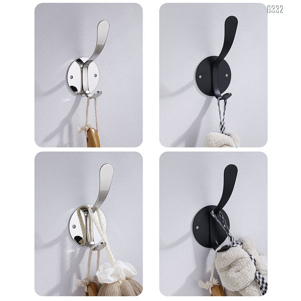 Clothes Hooks of Decorative Wall Mounted Stainless Steel Hooks Wall Hooks Single Hook for Home Towel Backpack Coat Hat Hang Living Room Bedroom Door Bathroom Wall Hangers