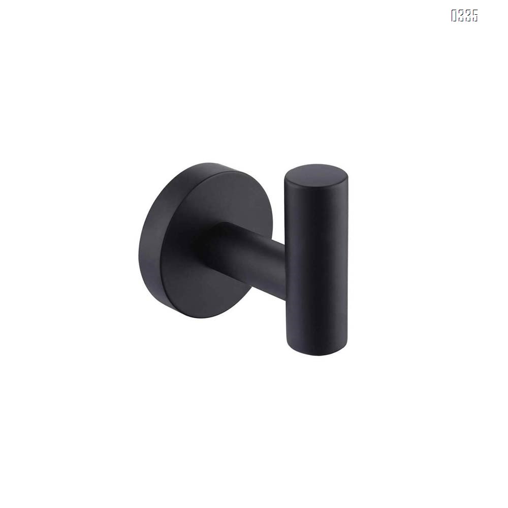 Towel Coat Hook Matte Black SUS304 Stainless Steel Bathroom Clothes Cabinet Closet Sponges Robe Hook Wall Mounted Round Kitchen Heavy Duty Door Hanger