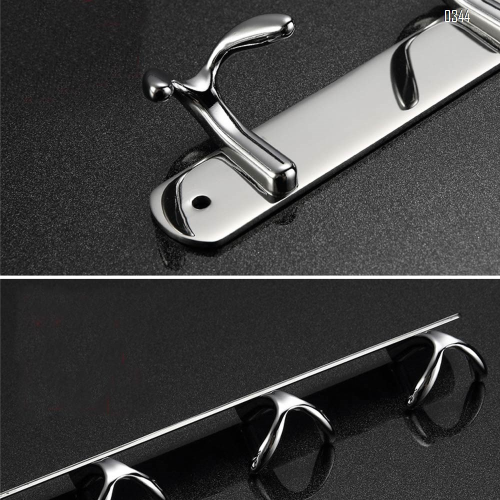 Mirror Face Wall Mount Coat Hooks,5 Tri Hooks Heavy Duty Stainless Steel Hook Rail for Coat Hat Towel Robes Mudroom Bathroom Entryway