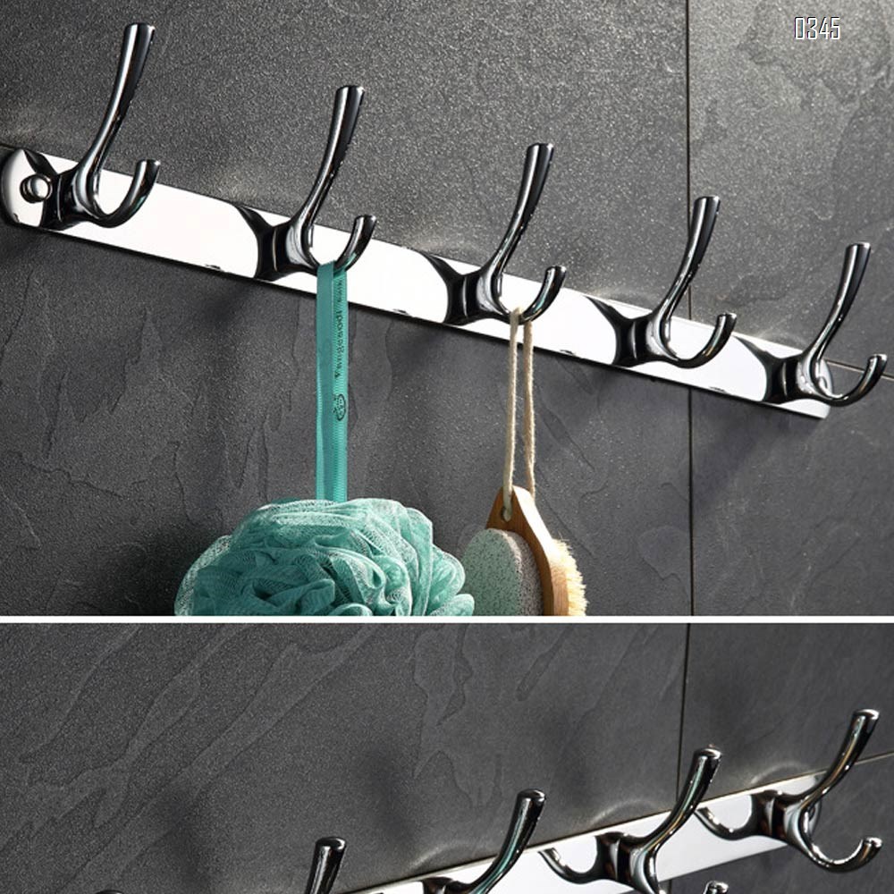 Mirror face Coat Hook Rack with 5 Round Hooks - Premium Modern Wall Mounted - Ultra durable with solid steel construction, stainless steel finish, Super easy installation, Rust and water proof