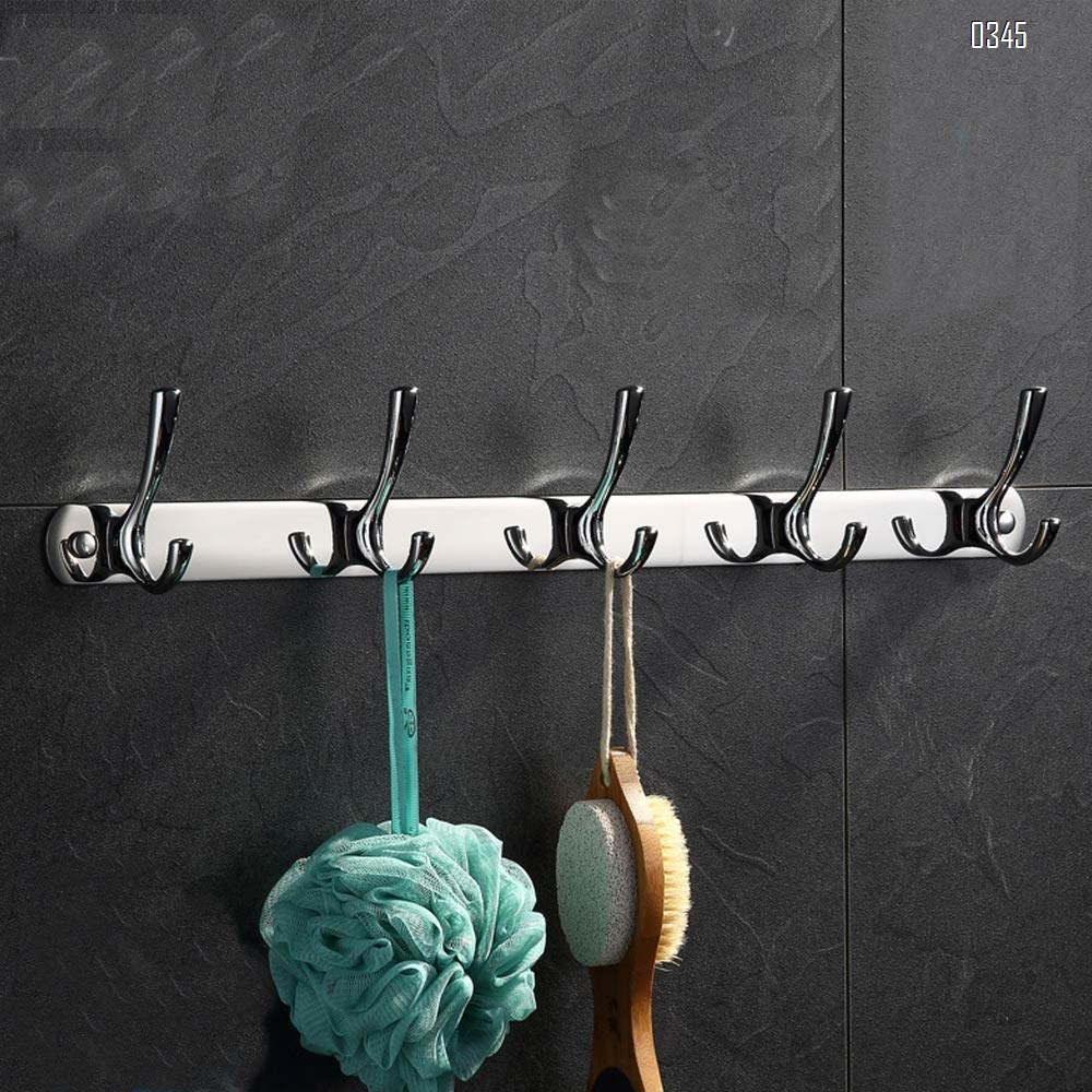 Mirror face Coat Hook Rack with 5 Round Hooks - Premium Modern Wall Mounted - Ultra durable with solid steel construction, stainless steel finish, Super easy installation, Rust and water proof