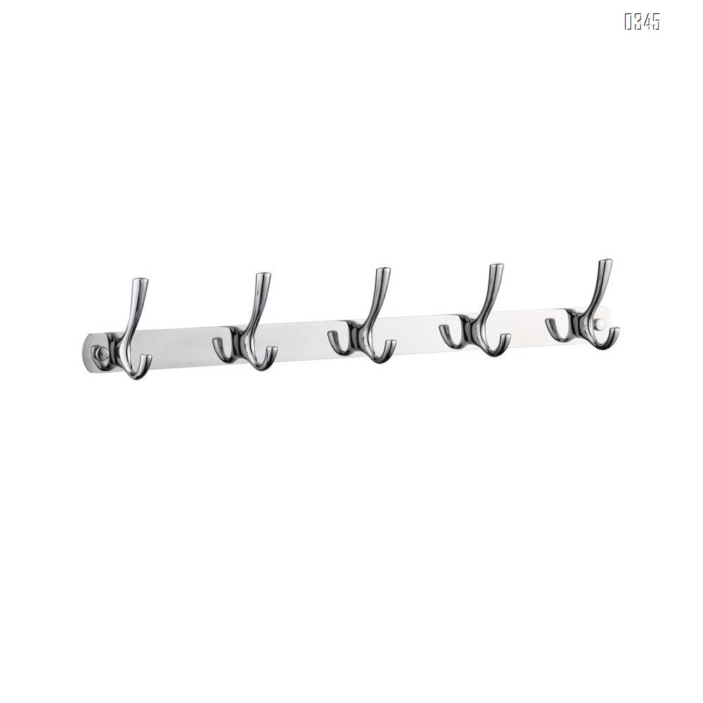 Mirror face Coat Hook Rack with 5 Round Hooks - Premium Modern Wall Mounted - Ultra durable with solid steel construction, stainless steel finish, Super easy installation, Rust and water proof