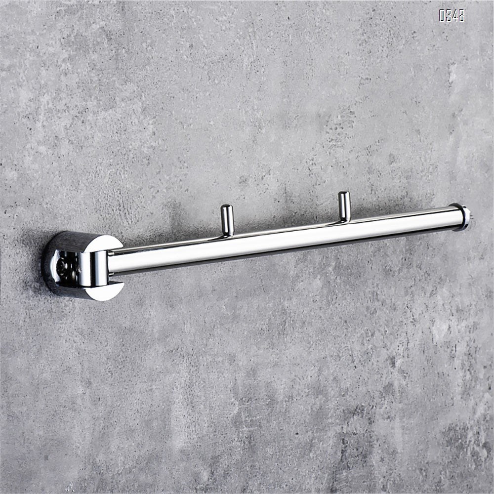 Stainless Steel with Swing Arm Clothes Hanger 90 Degrees Folding Wall Mounted Rack Clothes Hook Clothing Hanging System Closet Storage Organizer Heavy Duty Drying Rack Hanger