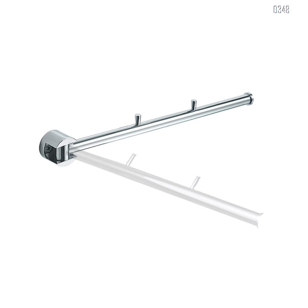 Stainless Steel with Swing Arm Clothes Hanger 90 Degrees Folding Wall Mounted Rack Clothes Hook Clothing Hanging System Closet Storage Organizer Heavy Duty Drying Rack Hanger