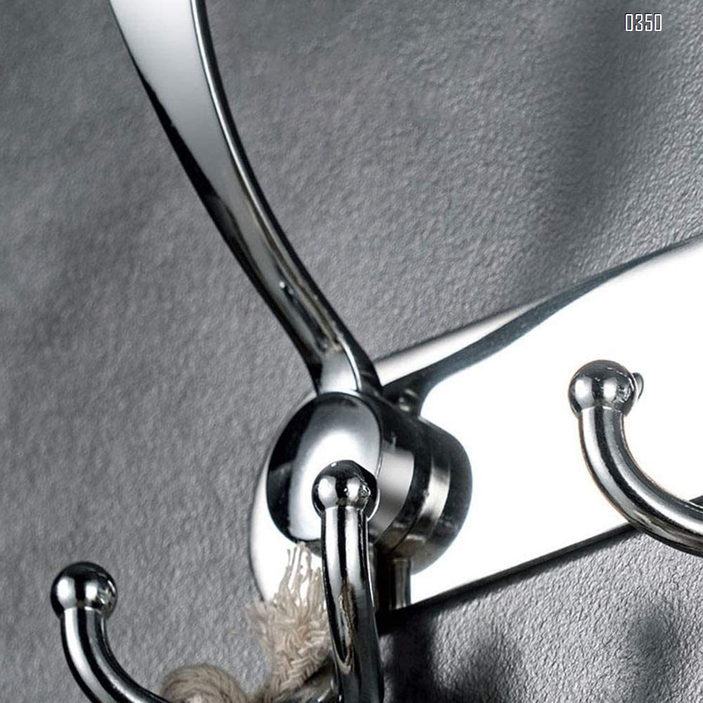 Coat Hat Hook,Metal Robe Rail Rack Towel Hanger with Flared Tri-Hook, for Home,Entryway,Office,Keys,Scarf,Jacket,Backpack,Wall Mounted,Silver