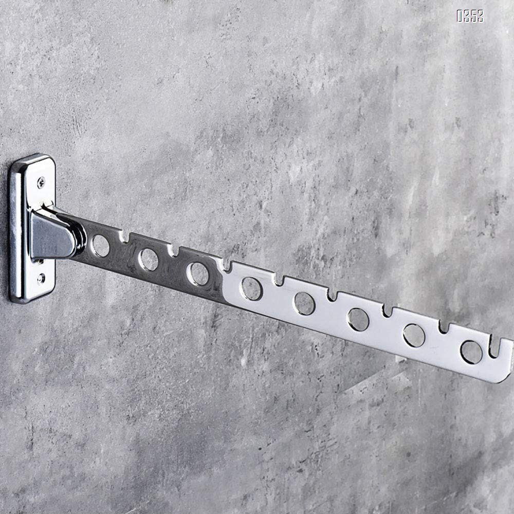 Stainless Steel Folding Swing Clothes Hanger Wall Mounted Clothes Drying Rack Swing Arm Clothing Multiple Hook Bathroom Accessory Closet Systems