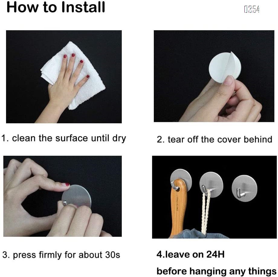 Self Adhesive Hooks Wall Hooks  for Hanging Towels Robes Coats Apply to Bathroom Home Kitchen Office
