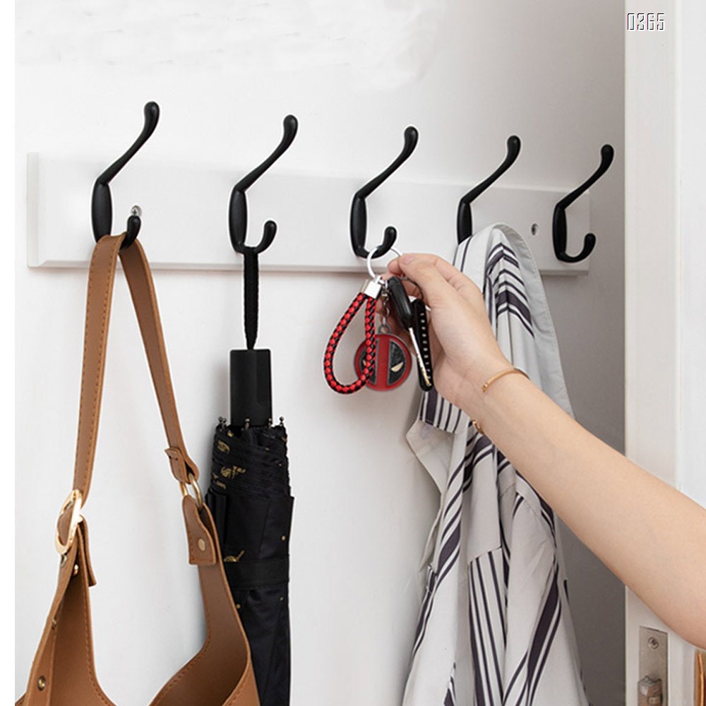 Bamboo Coat Rack Wooden Wall Mounted, Entryway Organize Hooks for Hanging Coats, Decorative for Bathroom, Bedroom, Kitchen, Mudroom