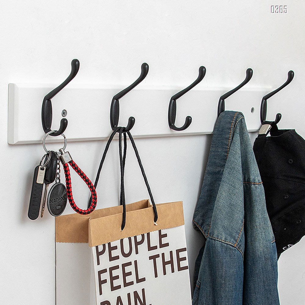 Bamboo Coat Rack Wooden Wall Mounted, Entryway Organize Hooks for Hanging Coats, Decorative for Bathroom, Bedroom, Kitchen, Mudroom