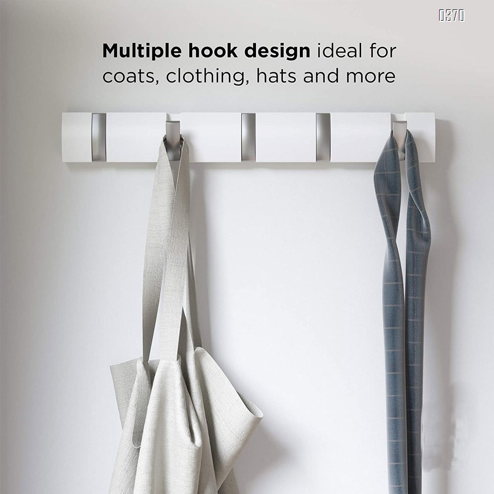 Bamboo Wall Mounted Coat Rack Hooks And Hanger Space Saving with Retractable And Flipped Smooth for Hanging Clothes Plants Towels Pictures Keys Hats Heavy Duty Shower Wall