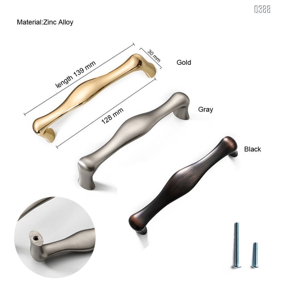 Three Colors Zinc Alloy European Style Rounded Foot Cabinet Hardware Handles 128mm Kitchen Drawer Pulls, 5 Inch Hole Centers