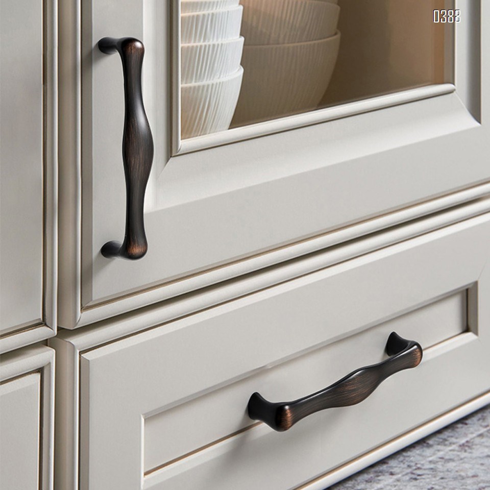Three Colors Zinc Alloy European Style Rounded Foot Cabinet Hardware Handles 128mm Kitchen Drawer Pulls, 5 Inch Hole Centers