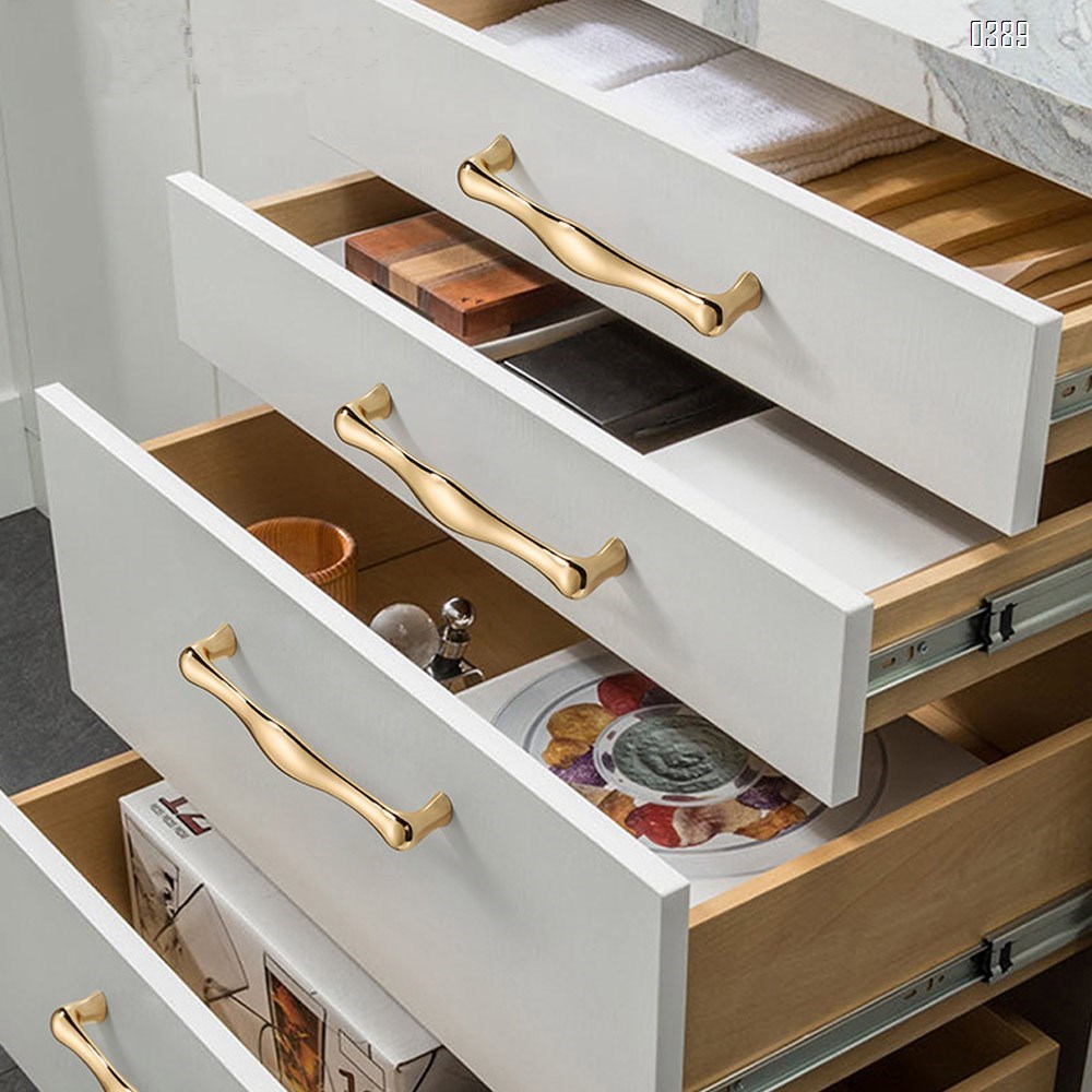 Three Colors Zinc Alloy European Style Rounded Foot Cabinet Hardware Handles 96mm Kitchen Drawer Pulls, 3.7 Inch Hole Centers