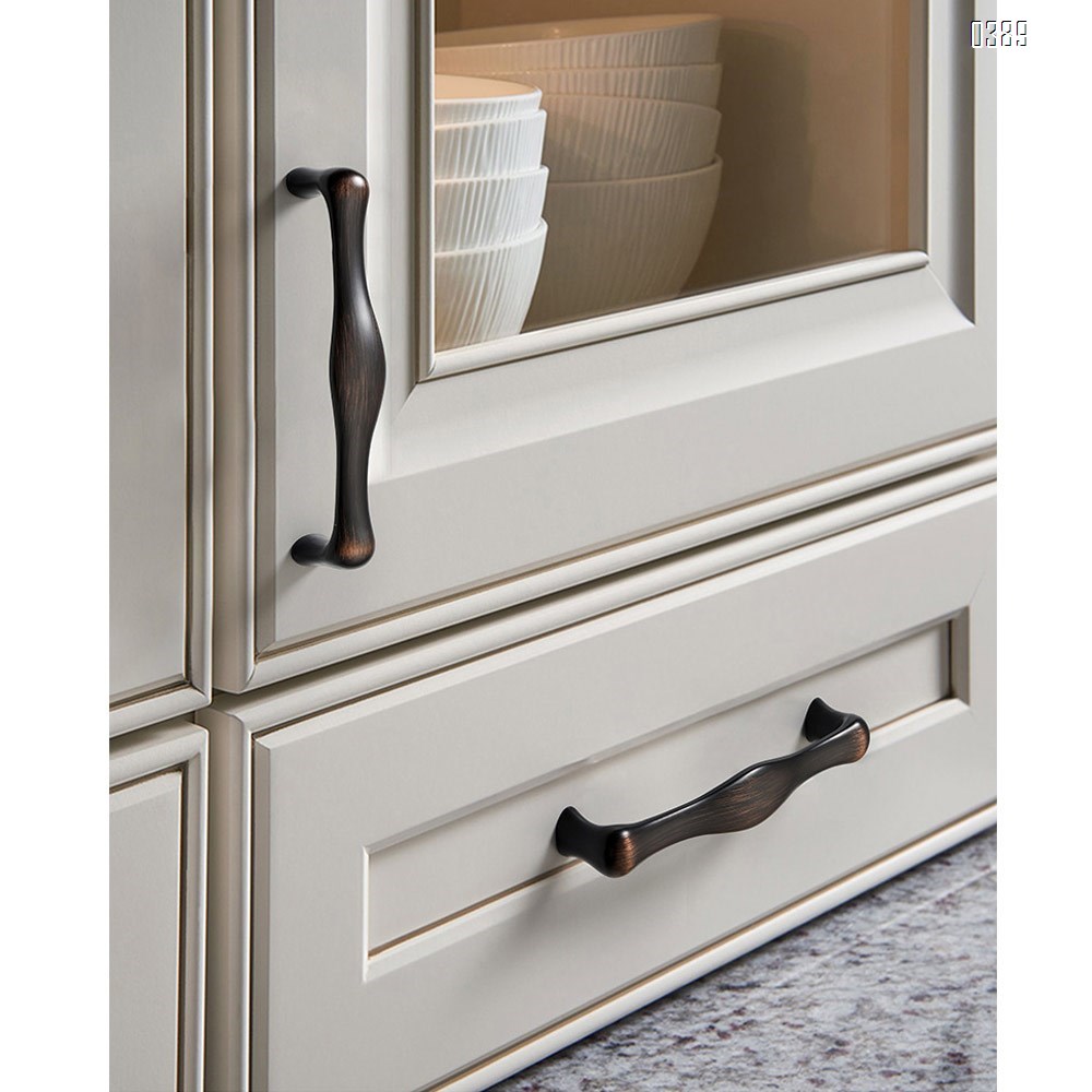 Three Colors Zinc Alloy European Style Rounded Foot Cabinet Hardware Handles 96mm Kitchen Drawer Pulls, 3.7 Inch Hole Centers