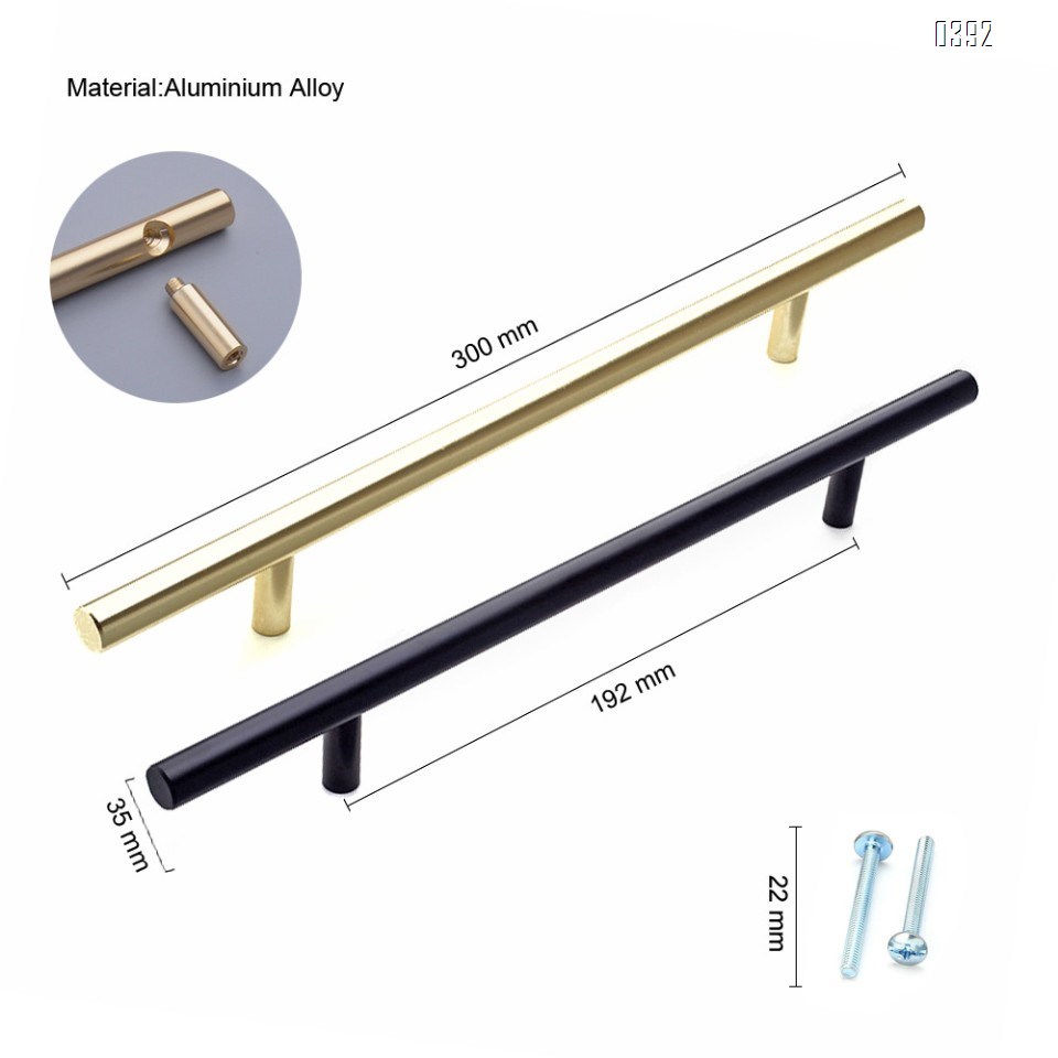 Cabinet Pulls Gold Black Cabinet Handles Drawer Pulls Aluminium Alloy Dresser Pulls Kitchen pulls for Cabinets 12 Inch Length, 7.5 Inch Hole Center