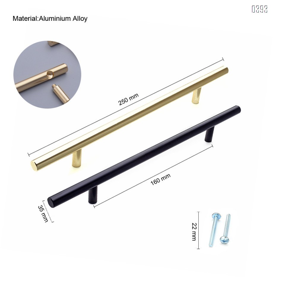 Cabinet Pulls Gold Black Cabinet Handles Drawer Pulls Aluminium Alloy Dresser Pulls Kitchen pulls for Cabinets 10 Inch Length, 6.3 Inch Hole Center