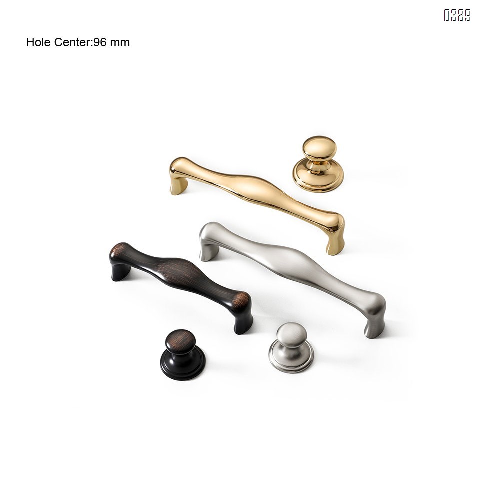 Three Colors Zinc Alloy European Style Rounded Foot Cabinet Hardware Handles 96mm Kitchen Drawer Pulls, 3.7 Inch Hole Centers