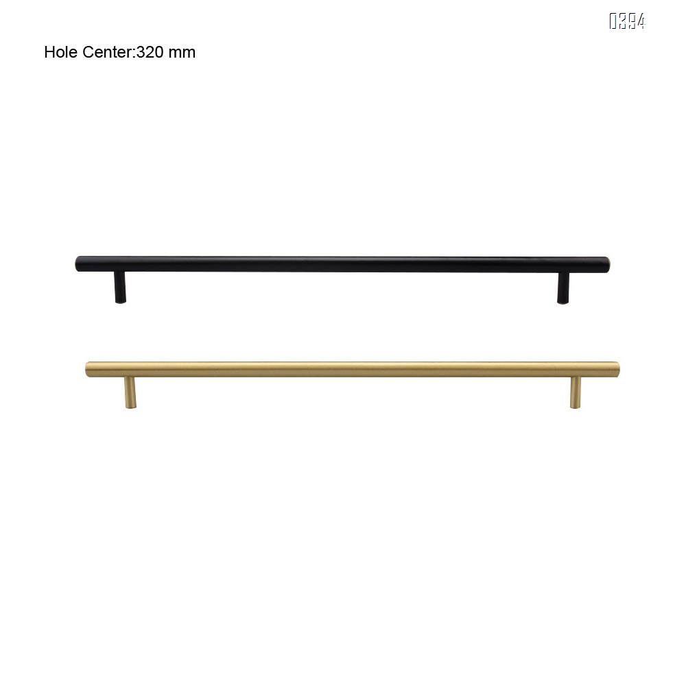 12.5 Inch(320mm) Hole Centers Cabinet Pulls Matte Black And Gold Drawer Pulls Kitchen Cabinet Handles Solid Brass T Bar Pulls for Drawer Flat Kitchen Hardware