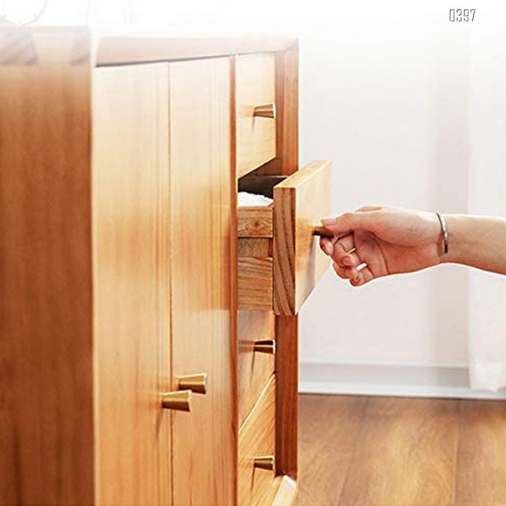 Circular Truncated Cone Shape Heavy Duty Solid Brass Gold Decorative Cabinet Knobs Pure Copper Kitchen Hardware Cupboard Drawer Handle Dresser Pull  (Brass Gold And Black)