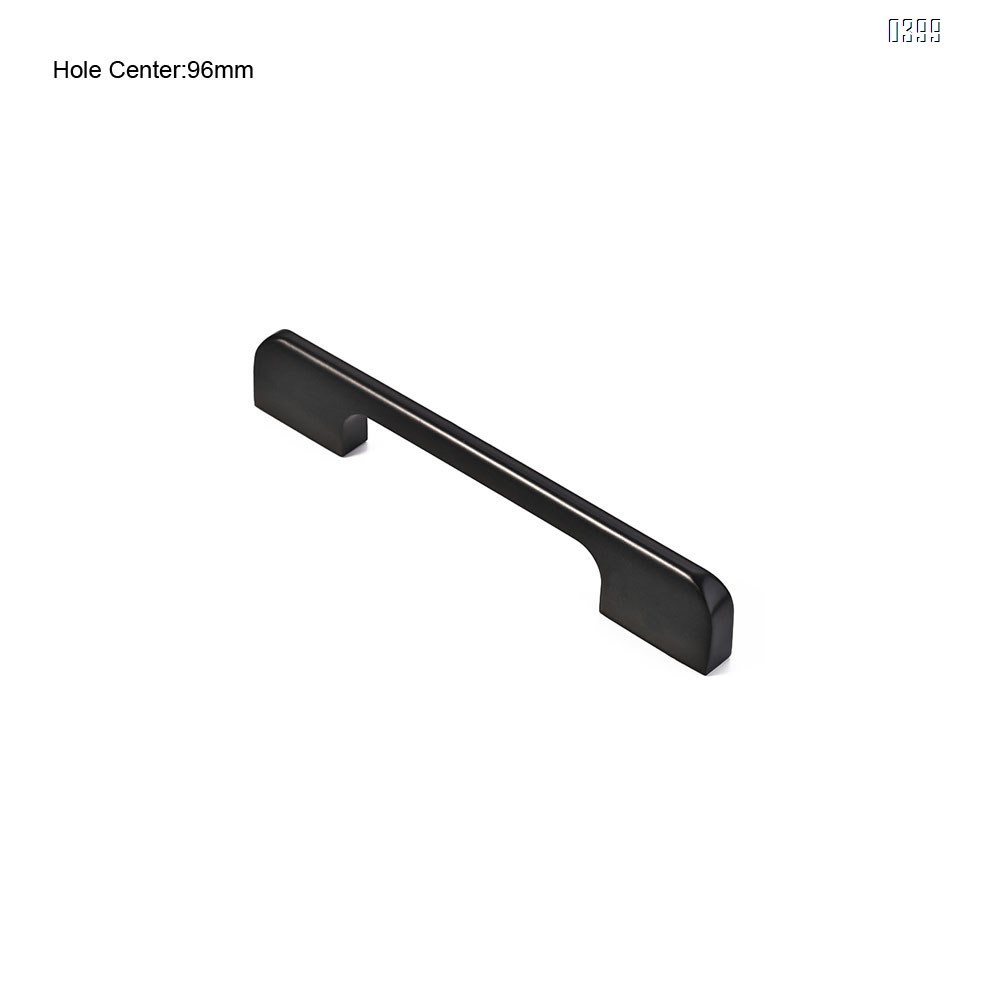 Aluminium Alloy Drawer Pulls Kitchen Hardware Cabinet Handles, 3.7 Inch (96mm) Hole Centers, Matte Black