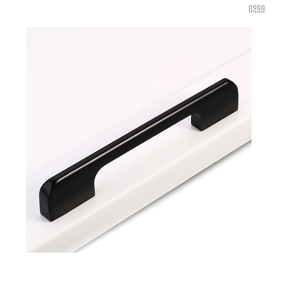 Aluminium Alloy Drawer Pulls Kitchen Hardware Cabinet Handles, 3.7 Inch (96mm) Hole Centers, Matte Black