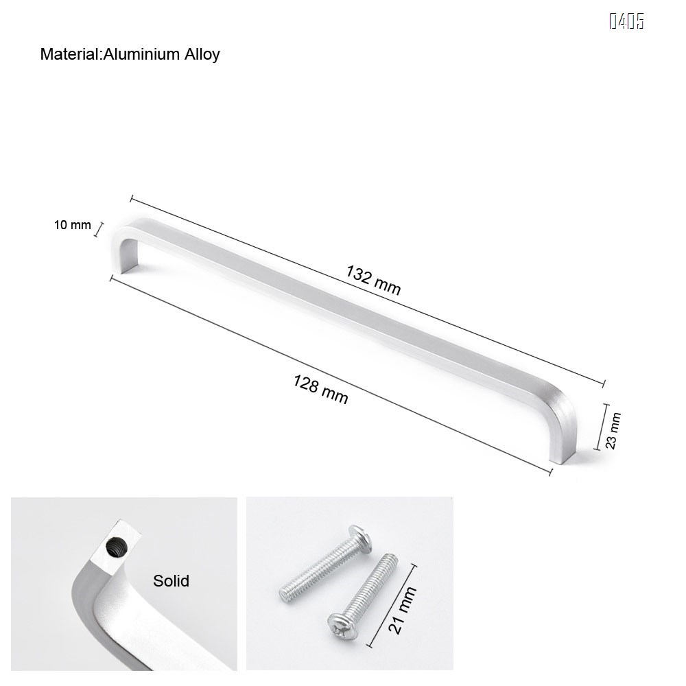 Aluminium Alloy Square Corner Bar Cabinet Door Handles Drawer Pulls Knobs Hole Centers 5 inch 128 mm