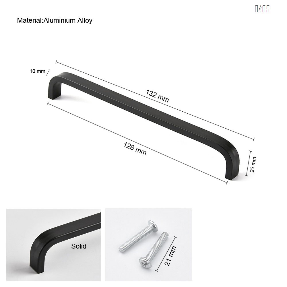 Aluminium Alloy Square Corner Bar Cabinet Door Handles Drawer Pulls Knobs Hole Centers 5 inch 128 mm