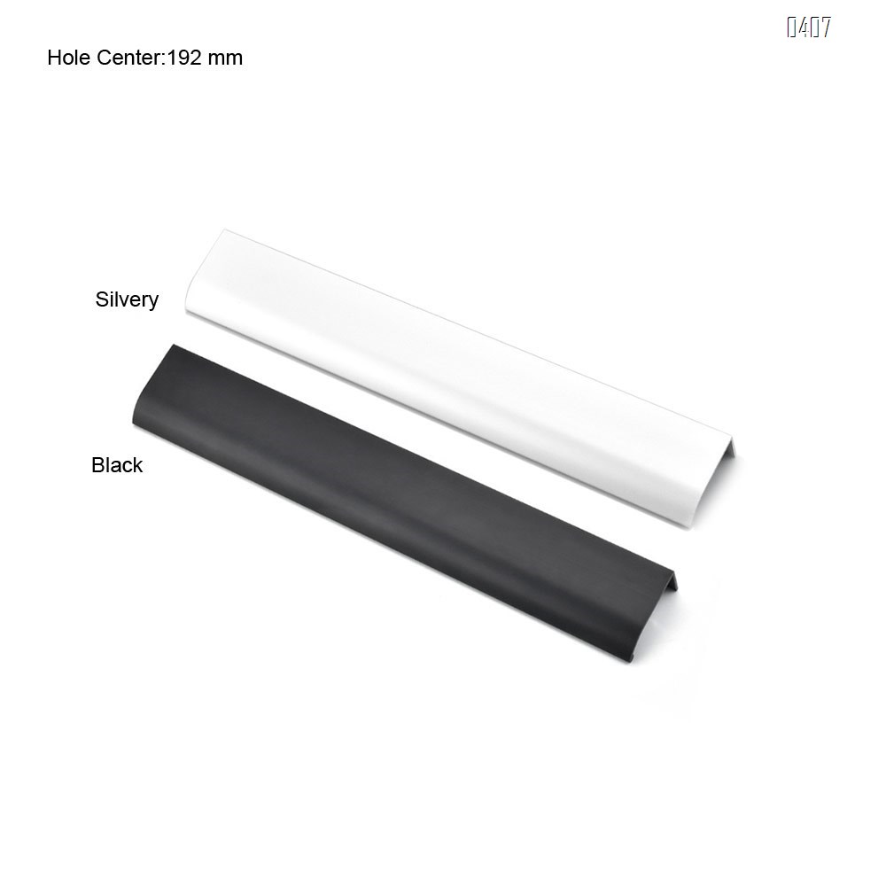 250mm 10 Inch Silver Back Mount Finger Edge Pull Concealed Handle for Home Kitchen Door Drawer Cabinet