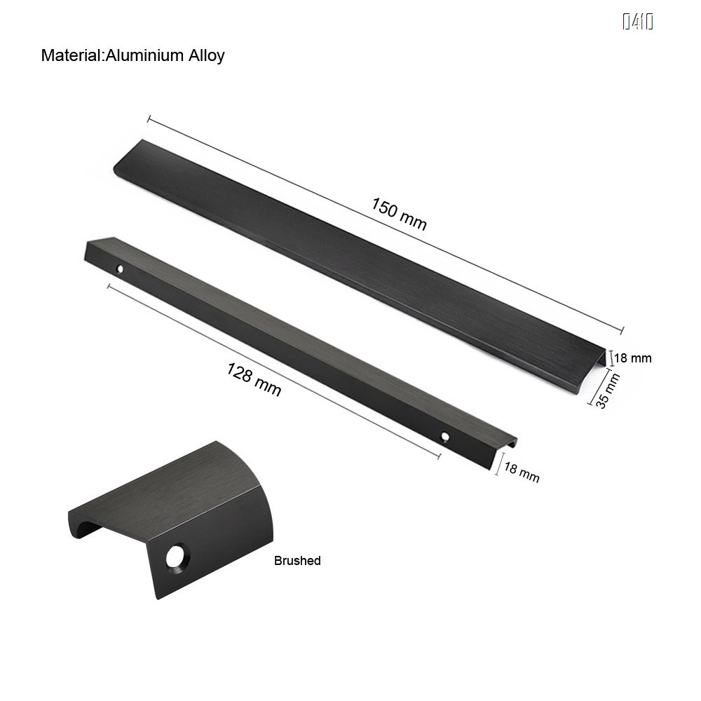 Modern Style Finger Edge Pull Furniture DrawerHandles Hidden Cabinet Kitchen Drawer Concealed Handle Hole Centers 128 mm