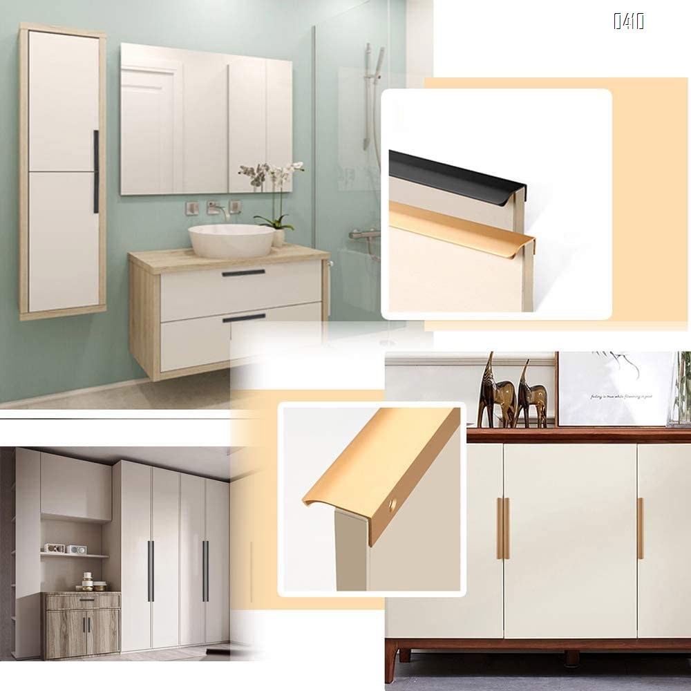 Modern Style Finger Edge Pull Furniture DrawerHandles Hidden Cabinet Kitchen Drawer Concealed Handle Hole Centers 128 mm