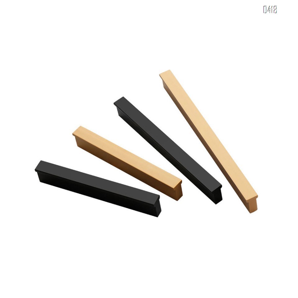 Matt Black And Gold Cabinet Door Handles and Pulls, Furniture Drawer Handles, Aluminium Alloy, 212mm Long, Kitchen Cabinet Wardrobe Knobs Bars, Center to Center 192mm