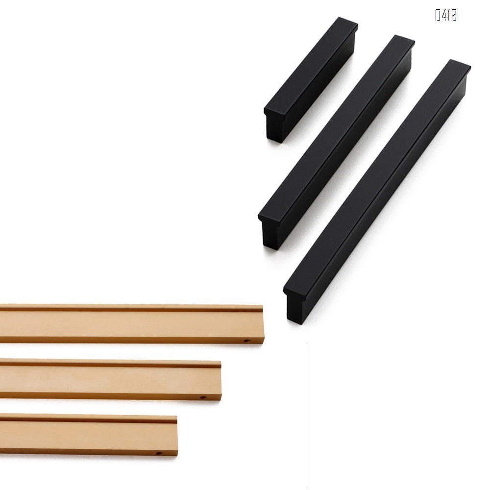 Matt Black And Gold Cabinet Door Handles and Pulls, Furniture Drawer Handles, Aluminium Alloy, 212mm Long, Kitchen Cabinet Wardrobe Knobs Bars, Center to Center 192mm