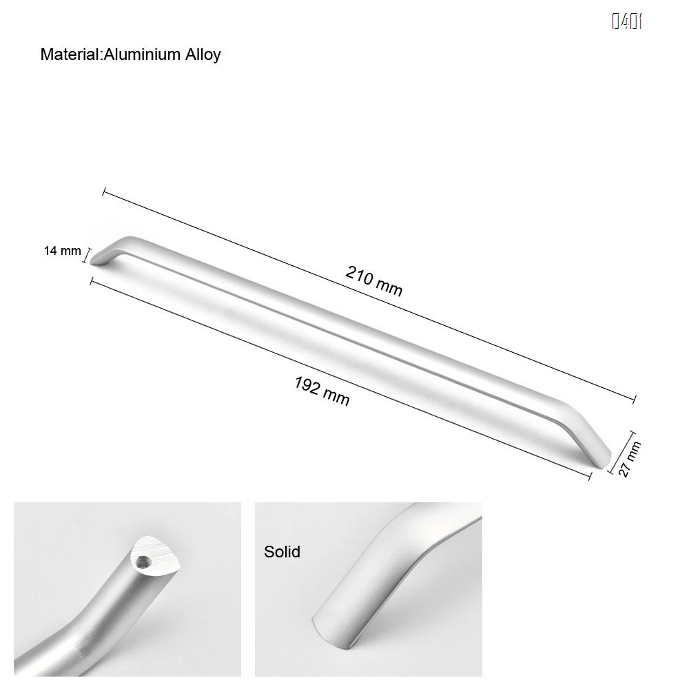 American Style Black Solid Space Aluminium Alloy Handles Cabinet Handles Drawer Knobs Door Pulls Furniture Handle Hardware Hole Center 192mm