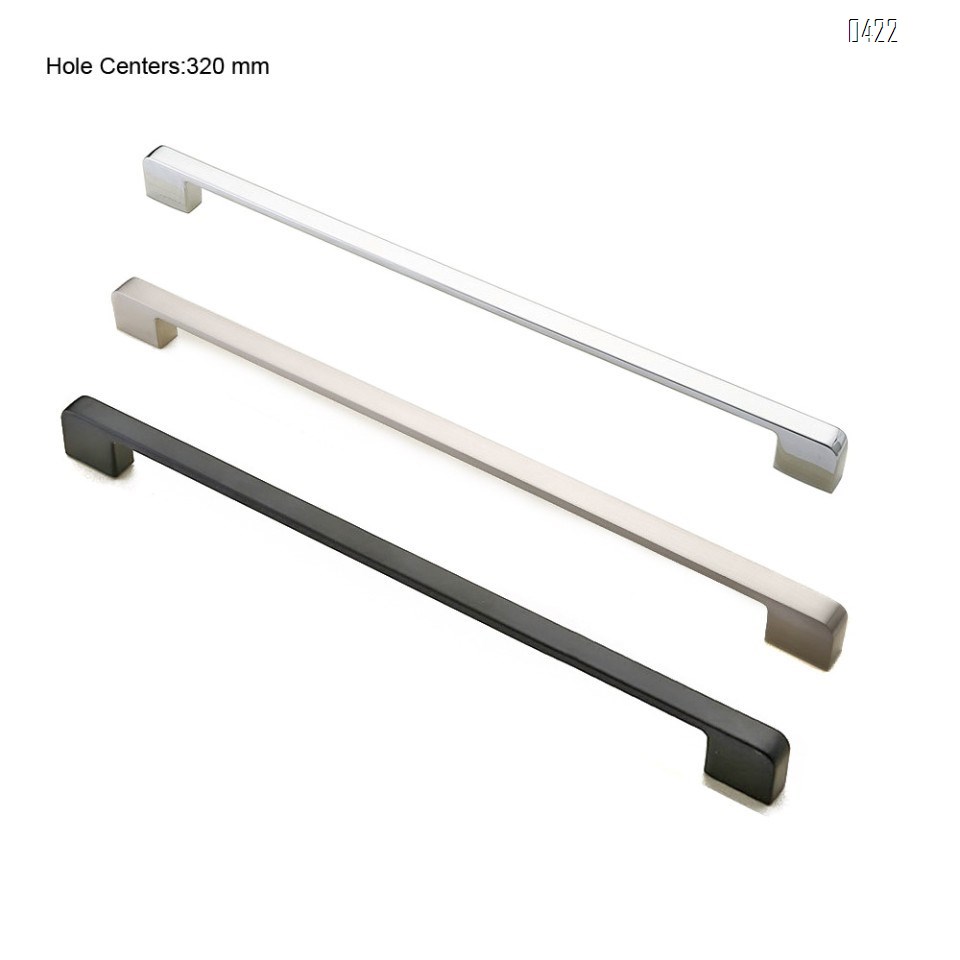 Modern  Square Drawer Pulls Zinc Alloy Kitchen Hardware Cabinet Handles, 320mm Hole Centers