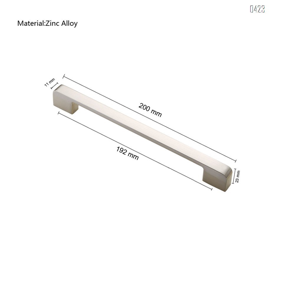 Modern  Square Drawer Pulls Zinc Alloy Kitchen Hardware Cabinet Handles, 192mm Hole Centers