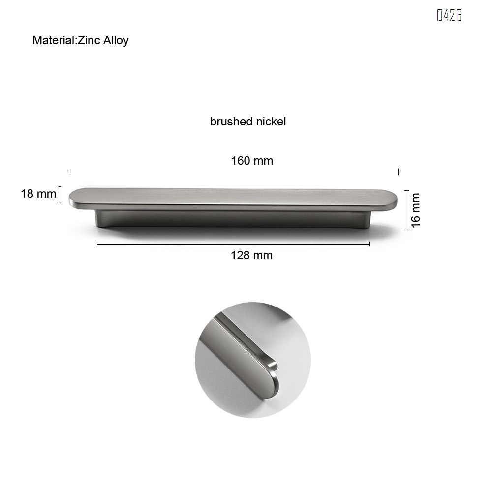 128mm Hole Center Solid Zinc Alloy, Bar Handle Pull with A Fine-Brushed Satin Nickel Finish  Kitchen Cabinet Hardware/Dresser Drawer Handles