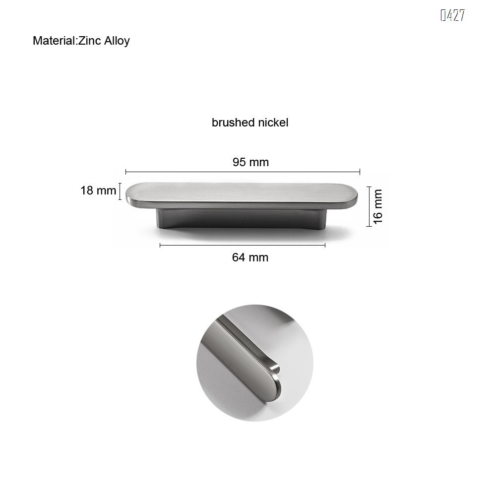 64mm Hole Center Solid Zinc Alloy, Bar Handle Pull with A Fine-Brushed Satin Nickel Finish  Kitchen Cabinet Hardware/Dresser Drawer Handles