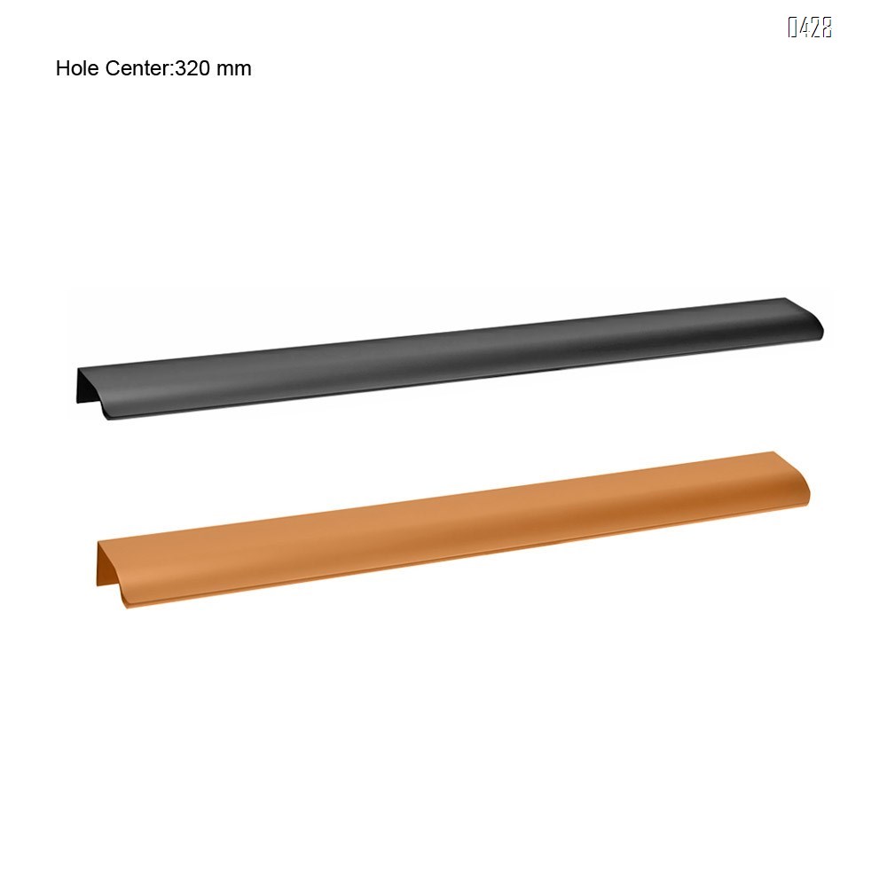 320 mm Hole Center Black And Gold Mount Finger Edge Pull Concealed Handle for Home Kitchen Door Drawer Cabinet