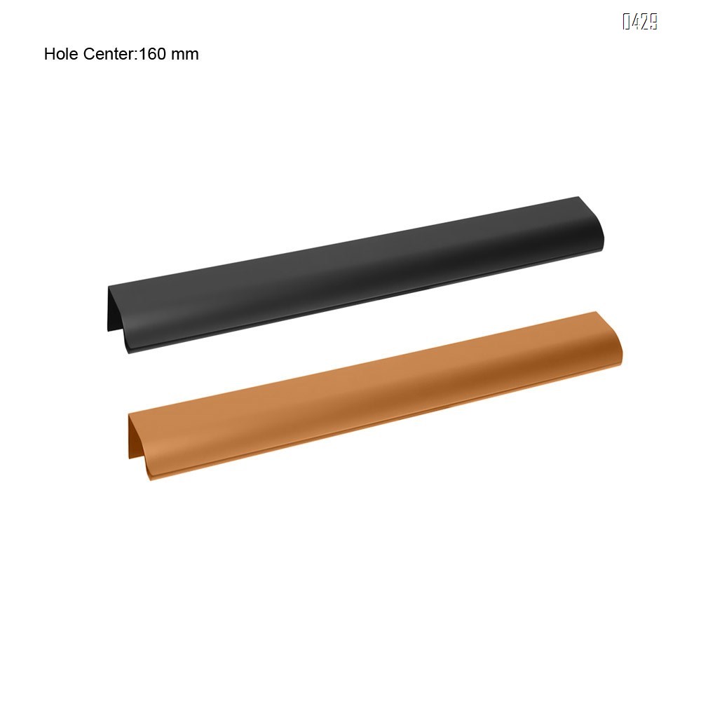 160 mm Hole Center Black And Gold Mount Finger Edge Pull Concealed Handle for Home Kitchen Door Drawer Cabinet