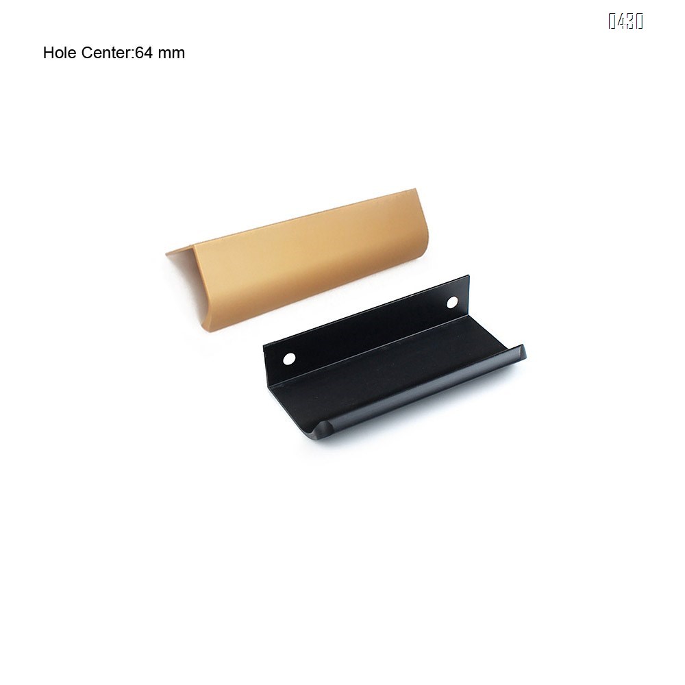 64 mm Hole Center Black And Gold Mount Finger Edge Pull Concealed Handle for Home Kitchen Door Drawer Cabinet